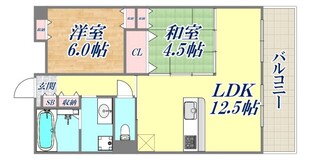 カサベラ新在家ツインズ2号館の物件間取画像